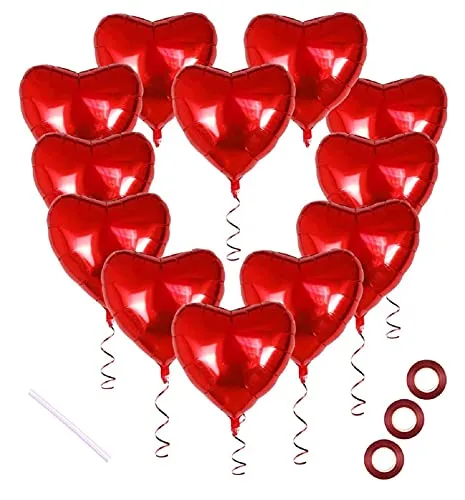 Folienballon herz rot,30 STK 18 Zoll Luftballons Rot, Herz Helium Luftballons, Folienballon Hochzeit,Dekoration für Romantische Atmosphäre, Heiratsantrag, Valentinstag,Geburtstag, Party Dekoration