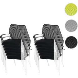 12er-Set Besucherstuhl Tulsa, stapelbar und komfortabel - Bürostühle, 12 Stück im Set, atmungsaktive Netzstruktur für langanhaltenden Komfort, ideal für Konferenzen und Besprechungen, einfacher Aufbau.