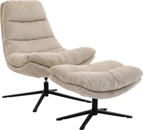 Duo Collection Relaxsessel Porto, 360° drehbar mit Hocker - Funktionssessel mit doppelter Polsterung, bis 115 kg belastbar und entspannender Relaxfunktion für maximalen Komfort.
