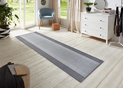 Hanse Home Teppich Läufer Band 80x350cm - Moderner Kurzflor Teppichläufer für Flur, Schlafzimmer und mehr - strapazierfähig und pflegeleicht, ideal für alle Unterböden, auch Fußbodenheizungen geeignet.