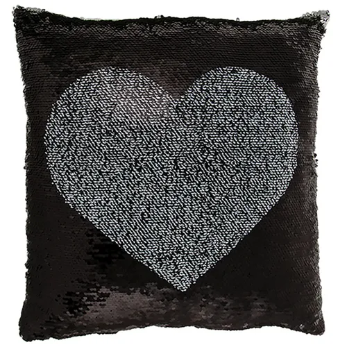 Wandelbares Paillettenkissen Stern Hern schwarz silber Dekokissen Sofakissen