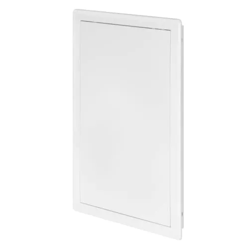 Awenta Kunststoff-Zugangsklappentür 250x400 mm – weiße Abdeckplatte für die Öffnungsklappe – Kastentürschloss – Türriegel – verdecktes Scharnier – abnehmbare Tür – lackierbare glatte Oberfläche