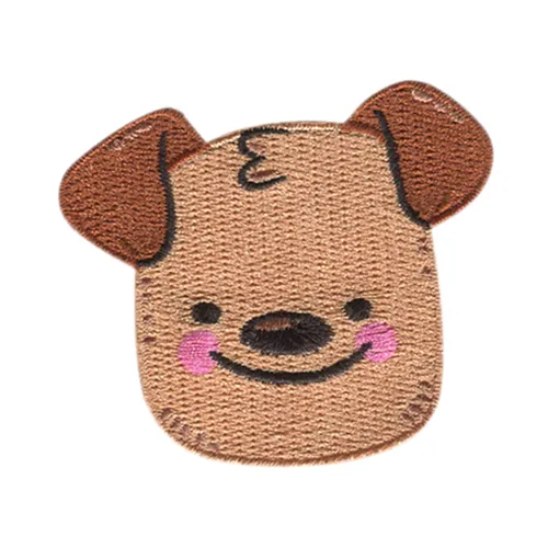 Hund Kopf Tier - Aufnäher, Bügelbild, Aufbügler, Größe: 6,3 x 5,4 cm