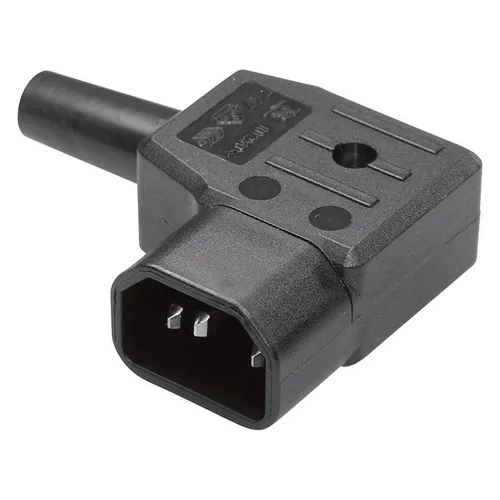Produktbild Kaiser 747/sw/C Kaltgeräte-Steckverbinder 747 Stecker, gewinkelt Gesamtpolzahl: (747/sw/C)