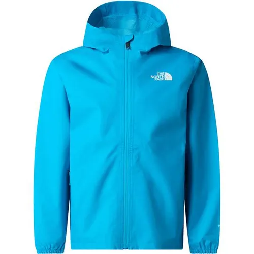 The North Face Teen Zipline Regenjacke Meridian Blue XL - Die Teen Zipline Regenjacke von The North Face schützt junge Abenteurer zuverlässig vor Wind und Regen. Mit atmungsaktivem Material und recyceltem Polyester ist sie ideal für Outdoor-Aktivitäten wie Wandern und Radfahren.