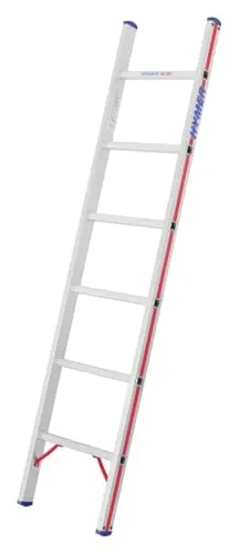 Hymer Anlegeleiter SC60 - 4,68m Aluminiumleiter mit 16 Sprossen - Leiter für sicheres Arbeiten bis 150 kg, maximale Arbeitshöhe 5,52 m, rutschsichere Sprossen und langlebige Bauweise, ideal für Handwerker und Heimwerker.