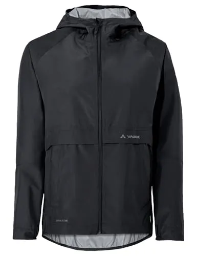 VAUDE Damen Women's Loamer Rain Jacket - Schwarz, 44 EU - Wasserdichte Radjacke für Damen, minimalistisch, leicht und kompakt aus recyceltem Polyester, ideal für Mountainbiking und wechselhaftes Wetter.