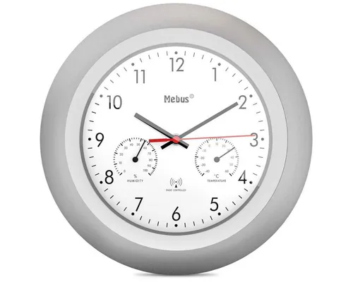 Mebus 19450 Digitale Wanduhr - Moderne digitale Wanduhr in rundem Design, akkubetrieben und ideal für stilvolle Wohnräume. Maße: 300 x 300 x 40 mm - perfekt für jeden Raum!