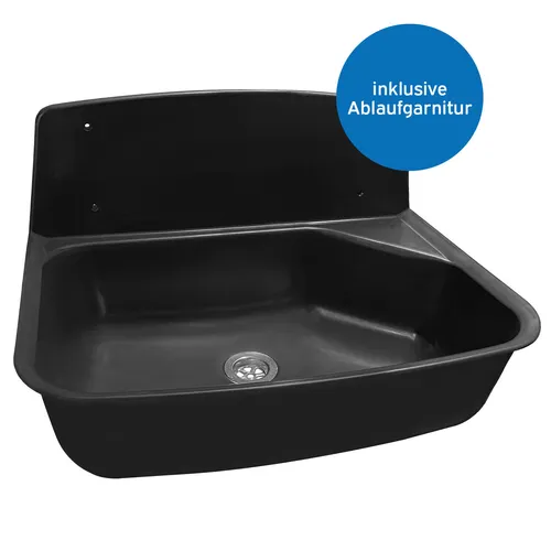 kör4u Ausgussbecken aus Kunststoff schwarz in schwarz von K&K Dichtungstechnik