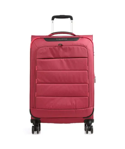 Travelite Skaii Trolley M - Erweiterbarer 4-Rollen Koffer in Abendrot - Robuster und leichter Koffer in Größe M, nur 2,4 kg, mit Dehnfalte für zusätzliches Packvolumen und hergestellt aus recyceltem Polyester – ideal für umweltbewusste Reisende.