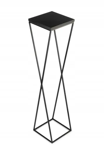 HowHomely Pflanzenständer Metall 70 cm Hoch - Stabiler und Fester Blumenhocker mit Schwarz MDF-Platte auf Robuste Ständer - Blumenständer zur Dekoration Innenräumen