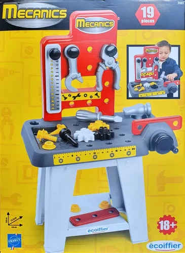 Ecoiffier Werkbank mit Zubehör Spielzeug Kinder Werkzeug Hammer ca. 38x24,5x60cm