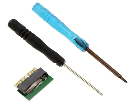 KALEA-INFORMATIQUE M2-Adapter zum Ersetzen der Original-SSD eines MAC-Laptops 2013 2014 2015 2016 2017 2018 2019 2020 mit 12+16 Punkten durch eine M.2 NGFF PCIe M Key SSD, mit Werkzeugen.