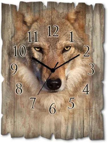 ARTland Holz Wanduhr Quarzuhr in braun von ARTland