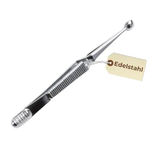 Zeckenpinzette Edelstahl Zeckenzange Zecken Greifer Zeckenentferner Rostfrei (11 cm)