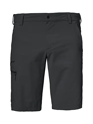 Schöffel Folkstone Shorts Herren grau - Wanderhosen aus 4-Wege-Stretch, leicht und wasserabweisend, ideal für aktive Abenteuer mit vielen praktischen Reißverschlusstaschen und verstellbarem Bund.