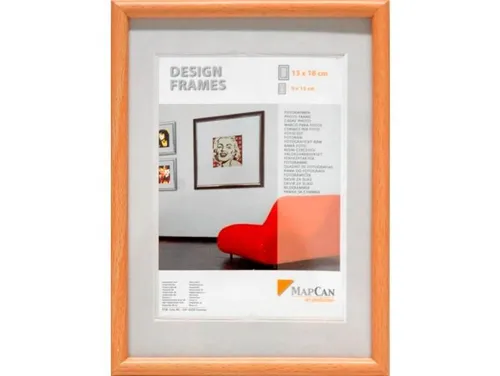 Kunststoff Bilderrahmen Design Frames buche 70 x 100 cm - Kunststoffrahmen in elegantem Buche-Design, ideal für große Bilder und Fotos, robust und leicht zu reinigen.