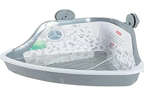 Zolux Ecktoilette für Nagetiere, klein, Grau, 34 x 32 x 14,5 cm