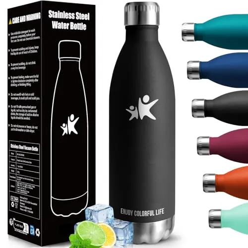 HoneyHolly Trinkflasche Edelstahl, Thermosflasche 1000ML, BPA-frei Auslaufsichere Vakuum Isolierte, Wasserflasche, Doppelwandige Thermoskanne für Fahrrad, Reisen, Sport, Yoga, Camping, Fahrrad