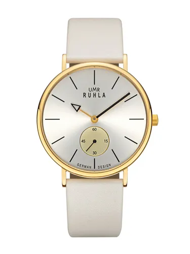 UMR Ruhla Style Quarz Damen Uhr – Elegante Armbanduhr mit beigem Zifferblatt und Lederband