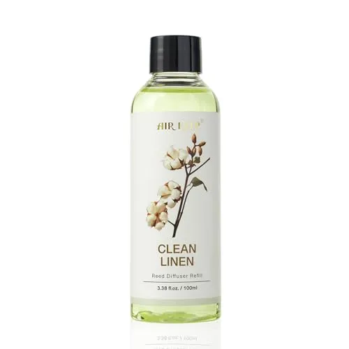 Airkeep Raumduft Nachfüller Clean Linen, Nachfüller für Lufterfrischer, raumduft nachfüllflasche für Schlafzimmer, Bad Büro Home Décor