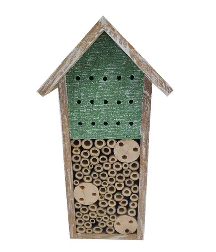 Dehner Insektenhotel Natura Premium Galway, 15 x 30 x 13 cm, versch. Farben, Bienenhotel aus FSC®-zertifiziertem Tannenholz / Bambus