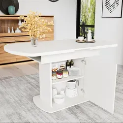 Table Extensible Ovale Spanplatte Weiß 110/130x70x75 Cm Mit Stauraum