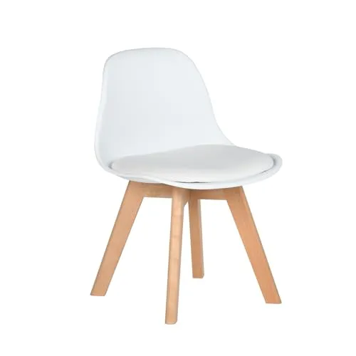 FurnitureR Kinderstuhl mit breitem Weichkissensitz aus Buchenholz