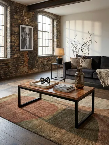 Couchtisch Sheesham Massivholz & Metall 110x40x60 cm - Moderner Wohnzimmertisch im Industrial Style, handgefertigt aus Sheesham Massivholz. Stilvolle Tischbeine aus pulverbeschichtetem Metall sorgen für Stabilität und Langlebigkeit.