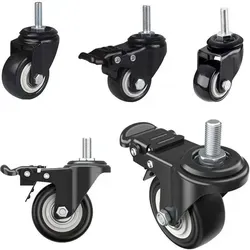 [NIEMALS VERWENDET] 4-teilige Bürostuhl-Lenkrollen, M8 x 25 mm Schraube, robuste, leise Lenkrollen, 360-Grad-Möbelrollen für Geräte und Möbel