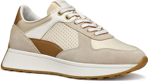 Geox Damen D Amabel A Sneaker - Komfortabler Retro-Laufschuh, Papyrus/Lt Taupe, 41 EU - Damen-Sneaker mit herausnehmbarer Innensohle und atmungsaktiven Materialien für optimalen Komfort bei jedem Schritt.