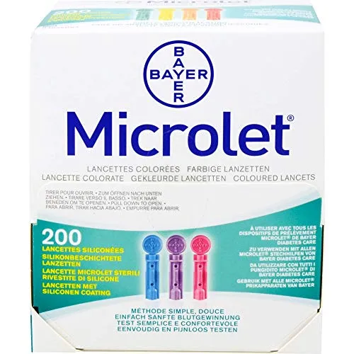 MICROLET Lanzetten farbig 200 St