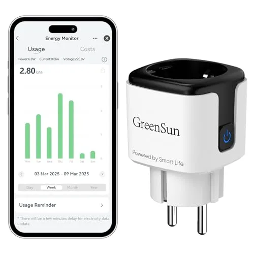 GreenSun WLAN Steckdose mit Strommessung und Zeitschaltuhr