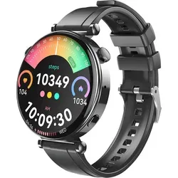XO, Wasserdichte Smartwatch IP68 mit 7 Tagen Autonomie, Schwarz - Schwarz