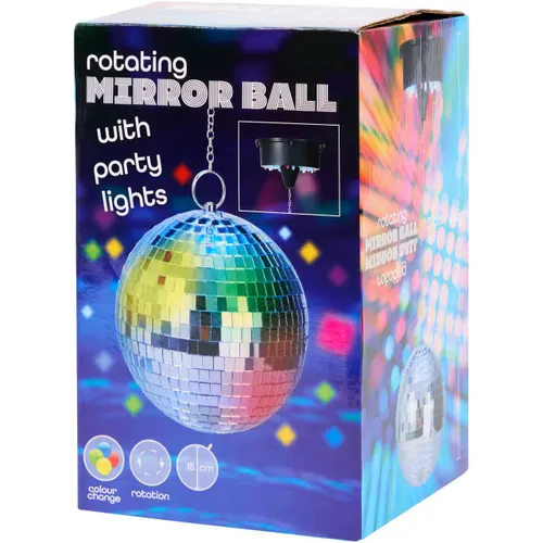Discokugel Ø15 cm – Rotierende Party Lichteffekte mit Farbwechsel, Deckenmontage