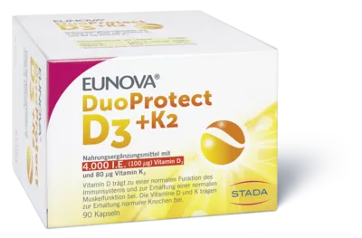 EUNOVA DuoProtect Vitamin D3+K2 4000IE 80UG - 90 Kapseln, rezeptfrei und unterstützt das Immunsystem