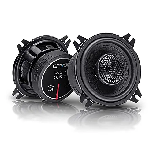 Option AIR 100x - 10cm 2-Wege Koaxial Lautsprecher-System - 25mm Hochtöner mit Gewebekalotte - 50 Watt RMS, 3 Ohm