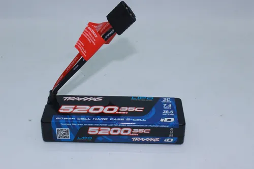 Traxxas LIPO Akku Hard Case 5200mAh 7.4V 2 Zellen 35C - RC Akku Lipo mit 5200mAh Kapazität und Traxxas iD Stecker, ideal für leistungsstarke RC-Fahrzeuge und lange Fahrzeiten.
