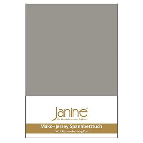 Janine Spannbetttuch 5007 Mako Jersey Vulkan Fb. 77 - Hautsympathisches Spannbetttuch aus 100% Baumwolle, passend für Matratzen bis 200x200 cm. Mit hochwertigem Ringsumgummi und bügelfrei, ideal für höchsten Schlafkomfort.