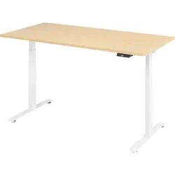 bümö Schreibtisch elektrisch höhenverstellbar, Ahorn, 160x80 cm - Ergonomischer Kinderschreibtisch mit stufenlos einstellbarer Höhe von 64,5 cm bis 129,5 cm. Ideal für gesundes Arbeiten und Lernen - perfekt für Kinderzimmer und Home Office!