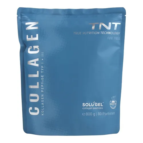 TNT Collagen Pulver - Premium Collapure® Typ 1 & 3 - Collagen Pulver aus grasgefütterten Weiderindern, laktosefrei und glutenfrei, ideal für Shakes und Smoothies, unterstützt Haut, Haare und Gelenke.