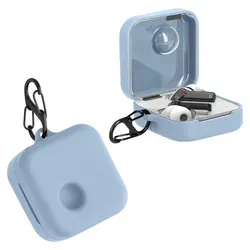 kwmobile Schutzhülle für Nothing Ear (1) Hülle - TPU Silikon Case für Kopfhörer Ladecase - stoßfestes Cover mit Karabiner - Hellblau - Hellblau