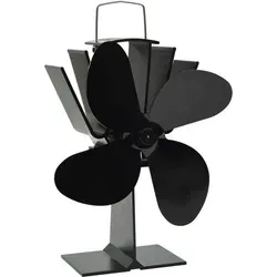 vidaXL Ofenventilator Wärmebetrieben 4 Blätter Schwarz - Aschesauger mit leisen 4 Blättern, ideal zur effektiven Wärmeverteilung in Räumen. Hergestellt aus eloxiertem Aluminium, benötigt keine Montage und sorgt für eine komfortable Umgebung.