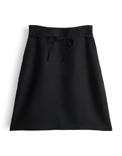 OPUS Damen Minirock | Bleistiftrock aus hochwertigem Leinen in Schwarz, Größe 38 - Der OPUS Leinenrock vereint modernen Chic mit zeitloser Eleganz. Ideal für Büro und Freizeit, sorgt er für einen stilvollen Look. Hochwertige Webware garantiert ein angenehmes Tragegefühl und lange Haltbarkeit.