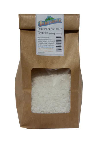 Deutsches Steinsalz, Salz Granulat, Ursalz -Mühlensalz ohne Zusatzstoffe 1 kg