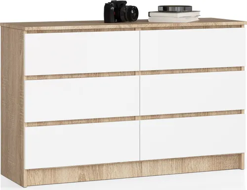 Kommode, Sideboard in Sonoma Eiche & weiß (B:120 / H:77 / T:40) viele Farben und Großen