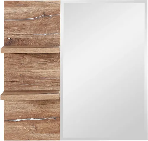 Innostyle Spiegel Linea, 82x80x17cm - Rechteckiger Wandspiegel mit 2 Ablageflächen - Spiegel, rechteckig mit mattierter Oberfläche, bietet 2 praktische Ablageflächen und ist ideal für Flur oder Bad.