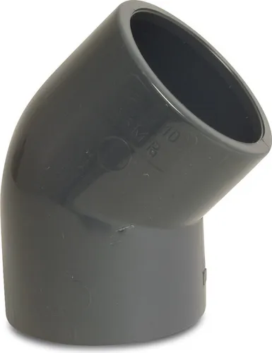 Mega Winkel 45° PVC-U Klebemuffe 140 mm – Grau - Hochwertige PVC-U Klebemuffe für stabile Rohrverbindungen. Mit 140 mm Durchmesser und einem Betriebsdruck von 10-16 bar ideal für Rohrinstallationen geeignet.