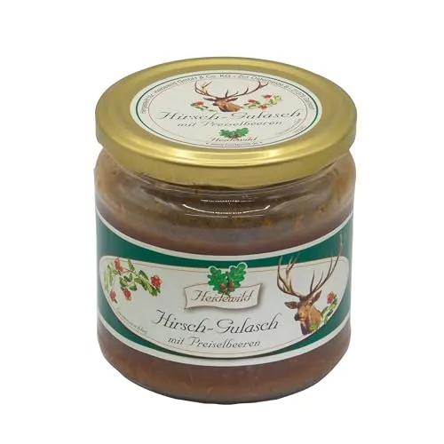 Hirsch-Gulasch mit Preiselbeeren