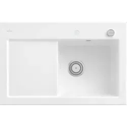 Naber Subway 45 Becken rechts - Einbauspüle aus Keramik in Weiß Alpin - Sanitäranlagen & Zubehör: Hochwertige Keramikspüle mit großzügiger Abtropffläche, ideal für effizientes Arbeiten in der Küche - perfekt für kleine Küchen!